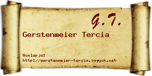 Gerstenmeier Tercia névjegykártya